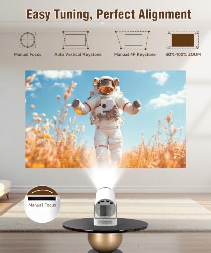 Image of Mini Projector with Wifi and Bluetooth, Portable 4K Support Smart Proyector