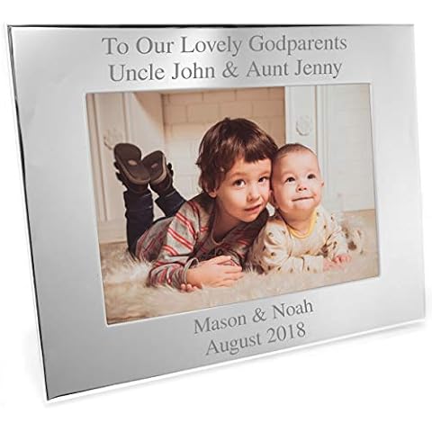 Go Find A Gift Personalised 7x5 Silver Plated Landscape Photo Frame - Any Message Cover