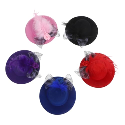 BESTonZON 5 Adornos Mini Sombreros De Ganchillo Sombreros Artesanales De Copa En Miniatura Mini para Muñecas Pequeños De Fiesta para Juguetes