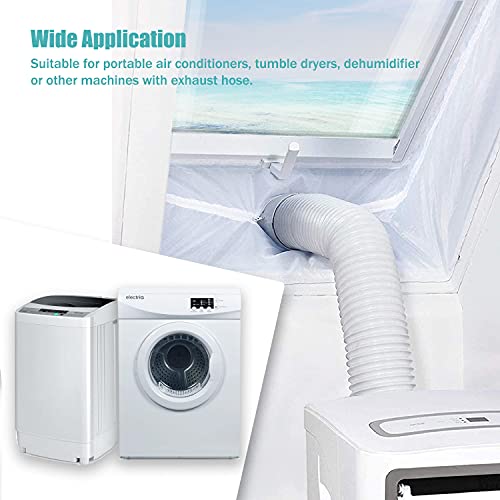Kit Fenêtre Climatiseur Mobile, 300M Tissu De Calfeutrage pour Fenêtres pour Climatiseur Mobile et Sèche-Linge, Calfeutrage Climatiseur fonctionne avec n'importe quelle unité de climatisation mobile - Image 5