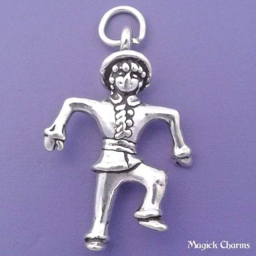 Sterling Silver 3-D Dancing Scarecrow Charm Wizard of Oz DIY Jewelry Making Supply for Charm Pendant Bracelet by Charm Crazy