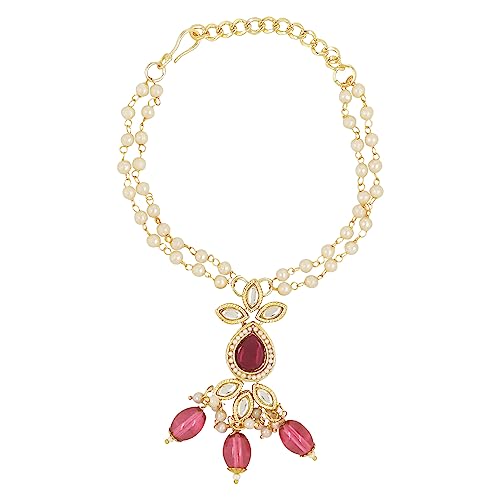 Image of I Jewels Womens Designer Pearl Rakshabandhan Lumba Bracelet For Bhabhi /Sister