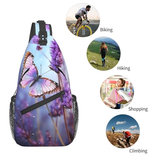 Bolso tipo bandolera unisex negro con mariposa miniatura 5