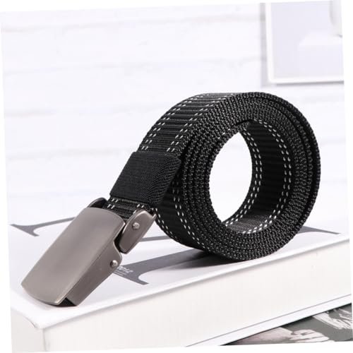 Adjustable Canvas Waist Belt with Plastic Buckle Lightweight and Breathable Tactical Webbing for Men and Women for Outdoor Training and Daily Wear Black3