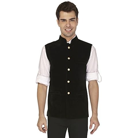 Veera Paridhaan Men's Nehru Jackets (38, Black) Cover