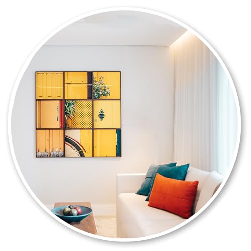 Image of Oruii White Round Mirror, White Round Mirror 26 inch, Circle Wall Mirrors Metal Frame, Circular Mirrors for Bathroom, Wall, Living Room, Entryway, Hallway, Vanity, Rustic