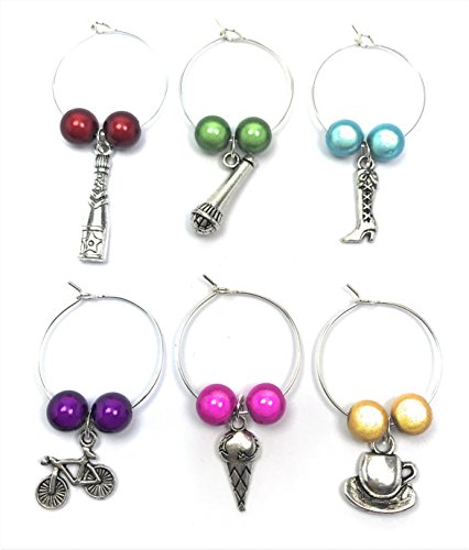 Libby's Market Place Variety wijnglas bedeltjes met geschenkzakje