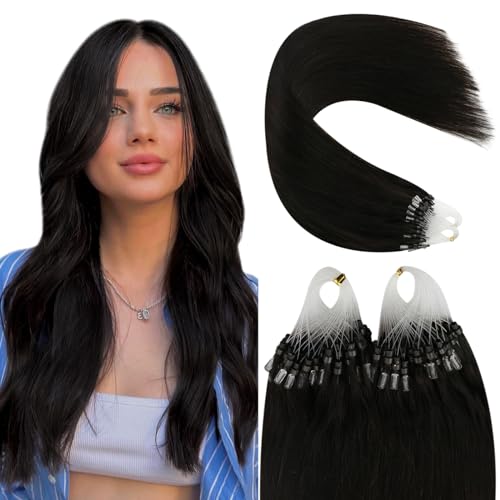 YoungSee Micro Ring Hair Extensions Brown 20inch Micro Hair Extensions Deep Brown 50g Pre Bonded Micro Loop Hair Extensions Dark Brown for Everyday Life Cold Fusion 50s Long Lasting Soft
