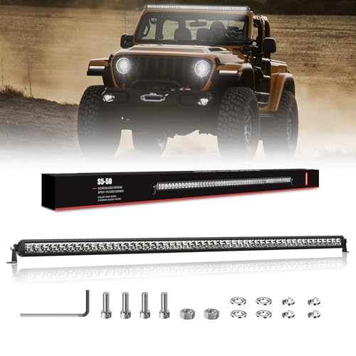 4WDKING LED Light Bar 52 Inch - Screwless Design 250W Off Road LED Spot Flood Combo Work Light High Bright Truck Driving Fog Lamp IP69K Waterproof for ATV SUV UTV 4x4