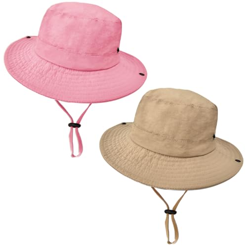 Image of Outdoor Kids Sun Hat UPF 50+ Quick Dry Foldable Bucket Hat Lightweight Adjustable Fishing Safari Hat for Girls and Boys