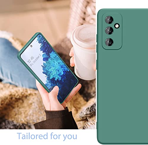 Image of DIZORO Liquid Silicone Case with Microfiber Cushioning Compatible for Samsung M52 5G Shockproof Slim Back Cover, Gel Rubber Full Body Protection (Forest Green)