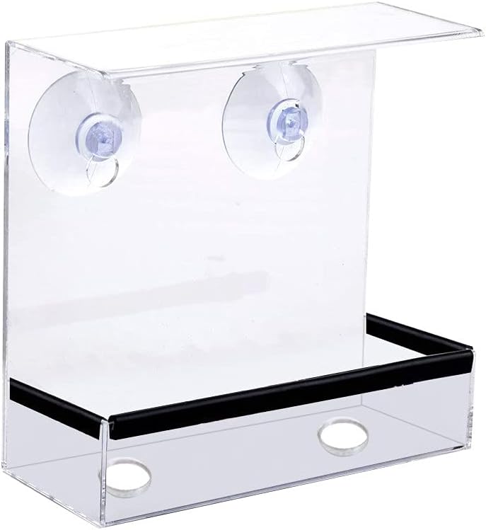 Clear Glass Window Viewing Bird Feeder Hotel Table Peanut Hanging Suction Alimentador Adsorption House Type Bird Feeder