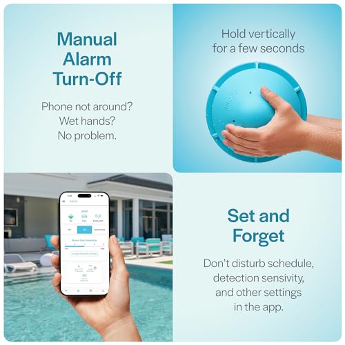 Lifebuoy Solo Pool Alarm Alarms for Inground Pools and Above Ground, Floating Pool Alarm Not ASTM F2208 Certified, Bluetooth App, No alerts to Mobile Phone, Not Compatible with BCone Pool Safety Alarm