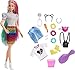 Barbie Leopard Rainbow Hair Doll (Blonde) with Color-Change Hair Feature, 16 Hair & Fashion Play Accessories Including Scrunchies, Brush, Fashion Tops, Cat Ears, Cat Purse & More