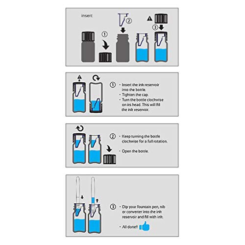 Rohrer & Klingner erka-rapid 3x Tinten-Füllhilfe für Kolben-Füllhalter u. -Konverter; nur für R&K-50ml-Tintenflaschen