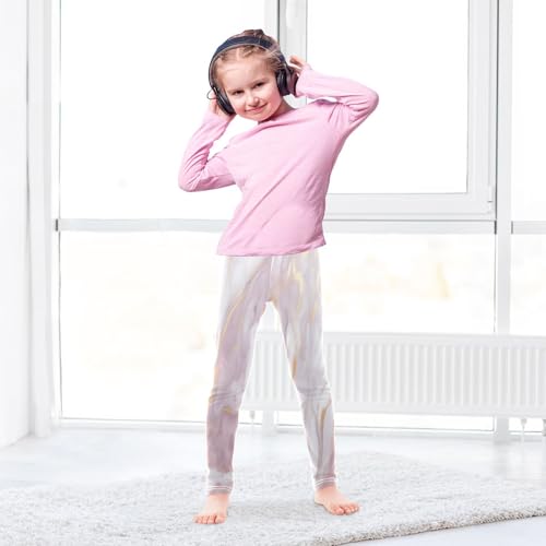 Bolaz Toddler Girls Leggings Printed Yoga Pants Leggings Gold White Marble for Kids4