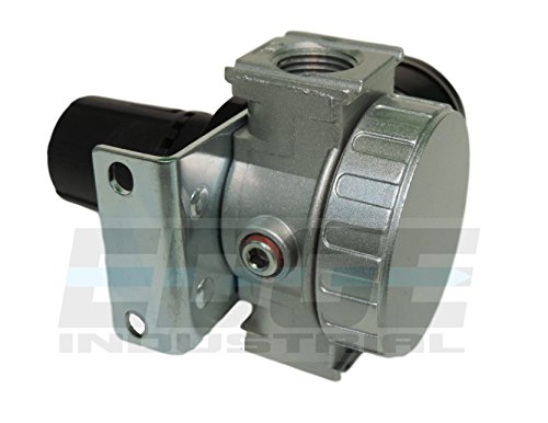 3/8" In-Line Compressed Air Pressure Regulator, 7 To 150 Psi Adjustable, Bracket, Gauge #TOP6