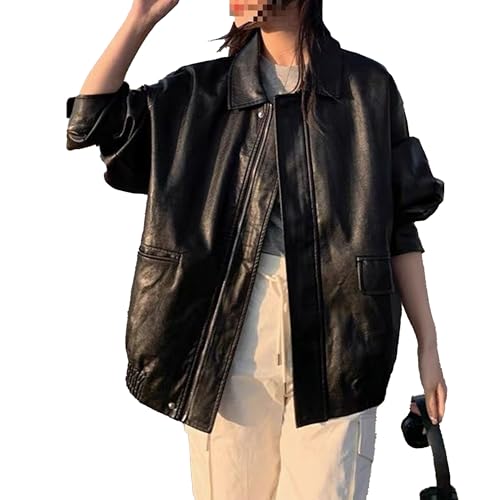 Manteau oversize décontracté en similicuir femme DGKaxiyaHM