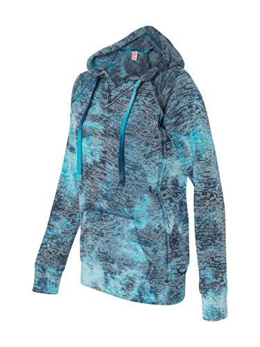 Weatherproof Ladies Burnout Hooded Pullover Fleece Burnout Hoodies Colorful Hoodies 2XL Bahama Blueaa 1