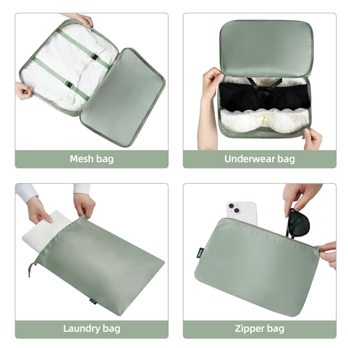 Image of BAGAIL 6 Set /8 Set /10 Set Packing Cubes Various Sizes Packing Organizer for Travel Accessories Luggage Carry On Suitcase