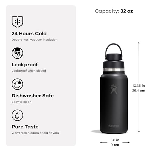 Image of Hydro Flask Water Bottle - Insulated Stainless Steel - Wide Mouth Flex Chug Lid, Non Spill, Leakproof in 32 Oz Mermaid Green