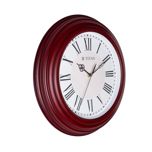 Image of Titan Roman Heritage Wall Clock with Roman Numerals & Multi-Layered Case, Silent Sweep, Model W0120PA01 | 40 cm x 40 cm x 5 cm