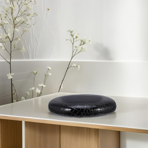 Coussin rond de siège en PU noir de qualité supérieure pour chaise - 7