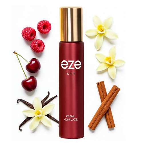 Eze Elevate LIT Eau de Parfum for Women 18ML | Long-Lasting Luxury Perfume | Raspberry & Sour Cherry Scent | Floral Jasmine & Violet | Warm Musk, Vanilla & Cashmeran Base | Premium Fragrance | EDP