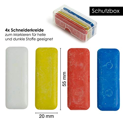 Schneiderkreide Officetree 4 Stück – Nähkreide für helle und dunkle Stoffe