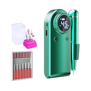 Nail Grinding Machine 45000RPM Nail Sander Machine Set Nail Drill Machine for Pedicure Manicure Rechargeable Electric Manicure Cutter with LCD Display for DIY Home or Salon Mani-Pedis