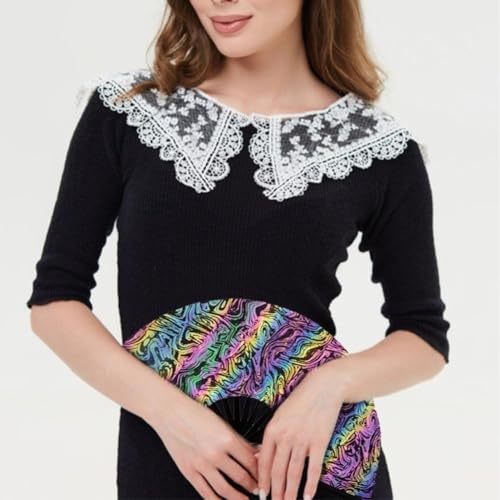 Éventail à main pliable UV pour accessoires de fête de danse colorés
