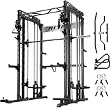 RitFit M1 & M1 Pro Smith Machine with Cable Crossover System, Multi-Function Squat Rack Power Cage for Home Gym, Power Rack and Packages
