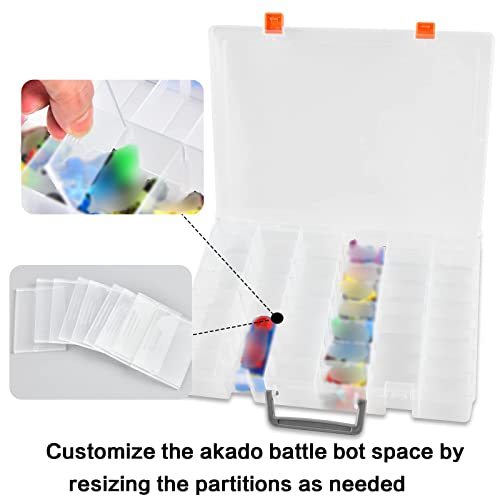 Case Compatible with Akedo Ultimate Arcade Warriors Starter Collector Bundle Pack, Toys Storage Holder Container for Mini Battling Action Figures Playset & for Battle Arena Controller-Box Only (White)