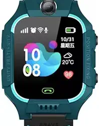 Q19 Relógio Smartwatch Infantil, LBS 2G, Verde, Silicone, Tela LCD 1.44 Polegadas, SOS, Função LBS, Câmera, Monitor Remoto, Bateria Recarregável, Resistente à Água 1m.