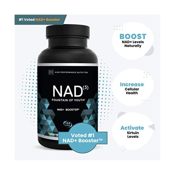 HPN Supplements NAD3 NAD+ Booster | Value Size 2 Month Supply | Clinically Proven & Independently Tested - Metabolic Repair | 311 mg per Serving - 120 Capsules