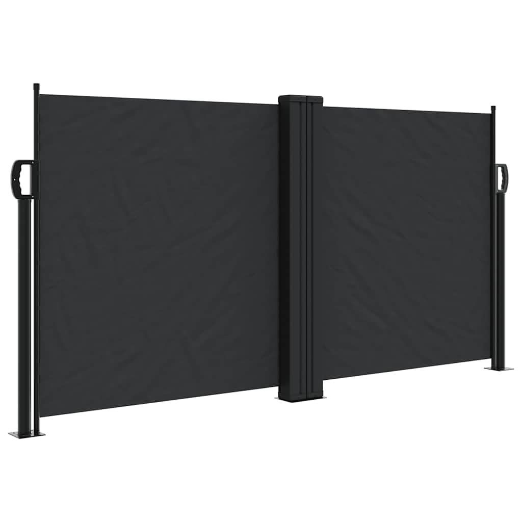 Toldo lateral extensible para jardín negro separador de ambientes para cenas en la terraza 1