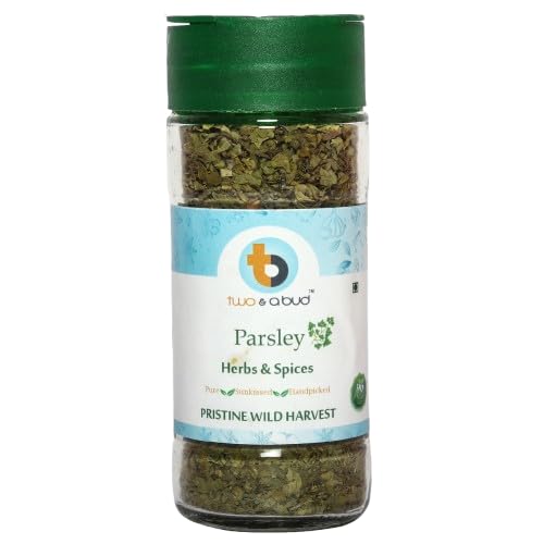 Two & A Bud Parsley Dried Leaves (Flakes) 20 grams | Export Grade Herb for Seasoning Pasta, Curries, Sauces and Tea | No Added Colour and Preservatives-image-31