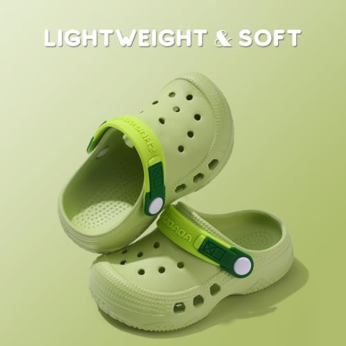 toddler clogs boys girls kids dinosaur garden shoes slip on sandals slides water summer shoes for outdoor beach poolpuregreen8-9 toddler