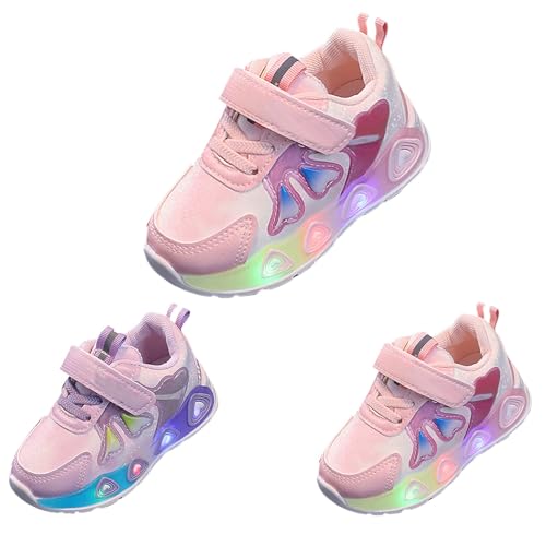 Betadog Girls Glitter Sneakers Lightweight Kids Tennis Shoes Kids Athletic Shoes Youth Girls Slip-On Athletic Sneakers (Pink-2, 12)