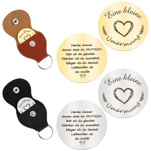 MHDUYEG 4 Pezzi Portafortuna Regali per Fidanzato Portafortuna da Regalare Portafortuna Donna Uomo, Amicizia Portachiavi Portafortuna Regalo di Incoraggiamento Scolastico per Amico, Famiglia