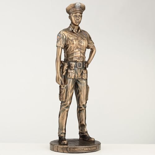 Estatua Policía Mujer Resina Bronce 11.25 pulg miniatura 3