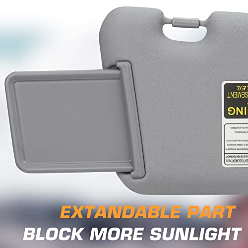 Tadamark Right Passenger Side Sun Visor For Toyota Highlander 2008 2009 2010 2011 2012 2013 Gray With Light Replace # 74320-0E050-B0 #TOP5