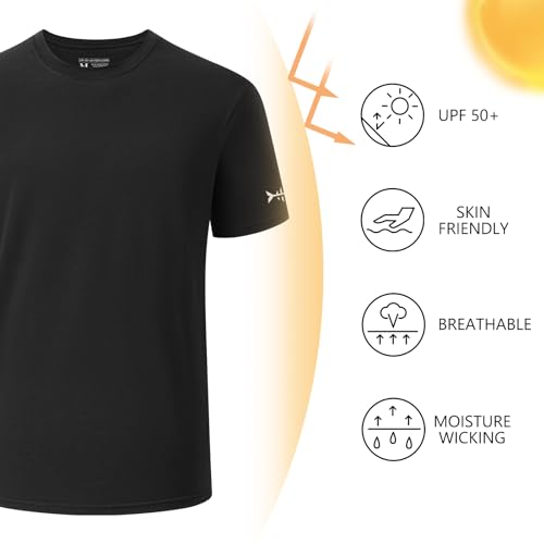 BASSDASH Men’s Ultra Soft Cotton Blend UPF 50+ Sun Protection T-Shirt Short Sleeve Lightweight Cooling Casual Basic Tee3