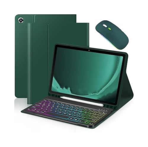 Kit teclado y ratón para Amazon Fire HD 10 Plus con funda verde oscuro de 10.1 pulgadas 1
