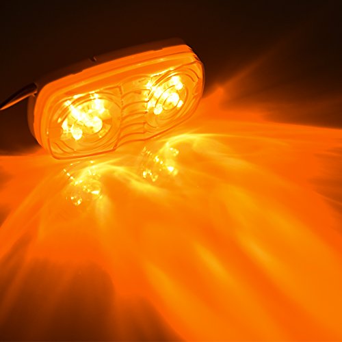 Catinbow 5 Pcs LED Marker Light 4" Bullseye Super Bright 10 Diodes Amber Side Marker Light Waterproof Trailer Marker light for Truck RV Boat 12V - Thumbnail 4