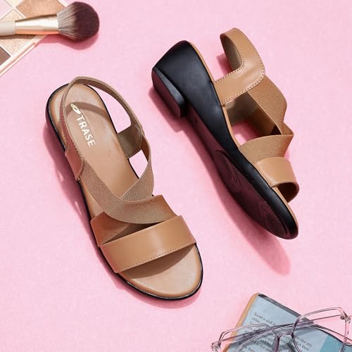 Image of TRASE Women's Fashion Sandals | Faux Leather Comfortable and Stylish Wedge | For Casual Wear & Formal Wear Occasions 2 inches heel for Women & Girls