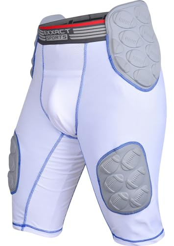 Exxact Sports Touchdown 5-Pad Adult Football Girdle for Men with Cup Pocket, Lightweight Padded...
