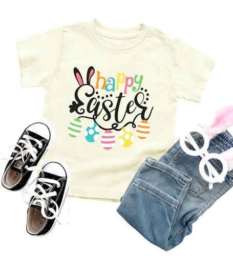 YZMI Toddler Girl Easter Shirt Cute Happy Easter Tshirt Kids Funny Bunny Graphic Tee Tops 4T C-Apricot YZMI Toddler Girl Easter Shirt Cute Happy Easter Tshirt Kids Funny Bunny Graphic Tee Tops 4T C-Apricot - Image 4