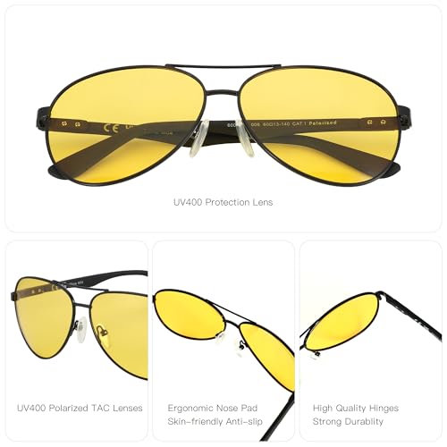 Image of ZENOTTIC Polarized Aviator Sunglasses for Men Carbon Fiber Temple Pilot Sun Glasses with Mirrored Lens UV Protection