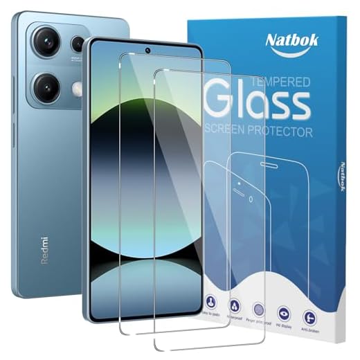 Natbok 2 Pack Compatible with Redmi Note 14S/Redmi Note 13 Pro 4G/POCO M6 PRO 4G Screen Protector,Full Coverage 9H Tempered Glass Film,HD Clear Scratch Resistant,Bubble-Free